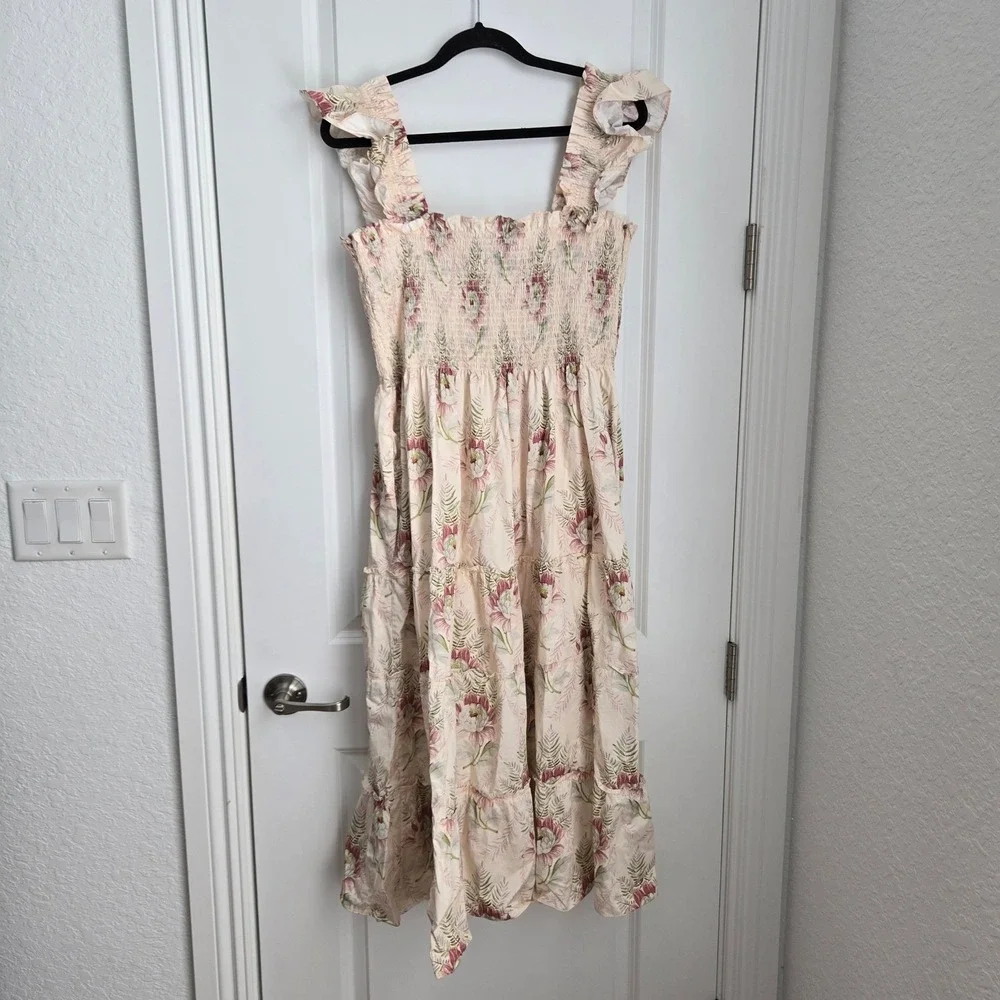 Hill House Home The Ellie Nap Dress Paradise Floral Smocked Midi Dress XXXL - Picture 6 of 10